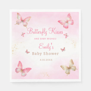 Serviette En Papier Baisers à papillon et voeux de bébé Baby shower fi