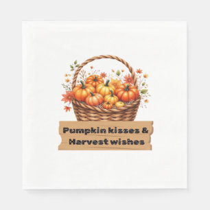Serviette En Papier Baisers citrouilles et souhaits de récolte Automne