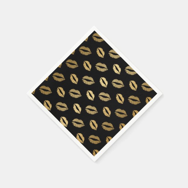 Serviette En Papier Baisers dorés (Coin)