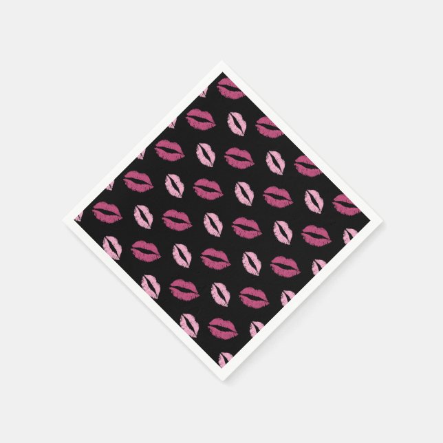 Serviette En Papier Baisers roses (Coin)