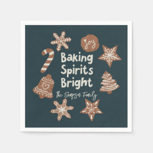 Serviette En Papier Baking Spirits Bright Christmas Cookie Green