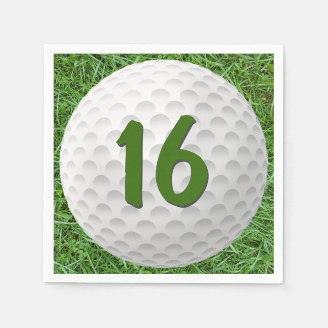 Serviette En Papier Bal de golf 16e Anniversaire serviettes (Devant)