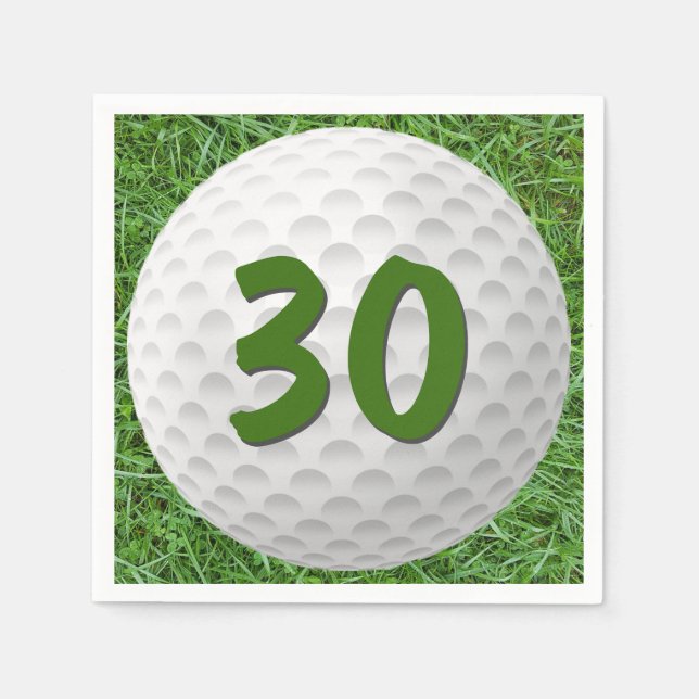Serviette En Papier Bal de golf 30e Anniversaire serviettes (Devant)