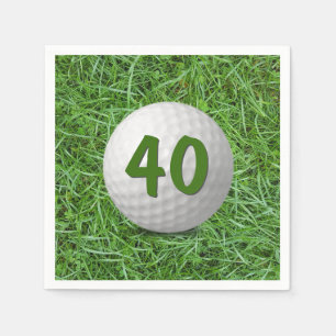 Serviette En Papier Bal de golf 40e anniversaire sur l'herbe