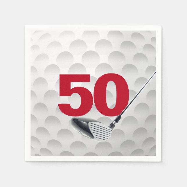 Serviette En Papier Bal de golf 50e anniversaire (Devant)