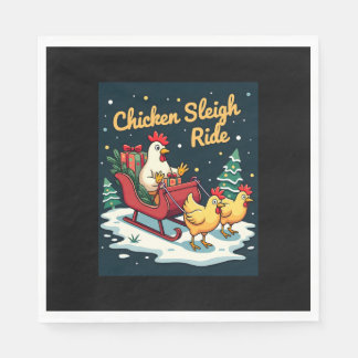 Serviette En Papier Balade en traîneau de poulet