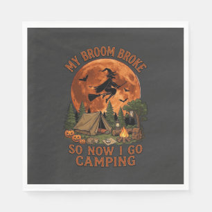 Serviette En Papier Balai Casse Halloween Sorcière Camping Tente Feu d