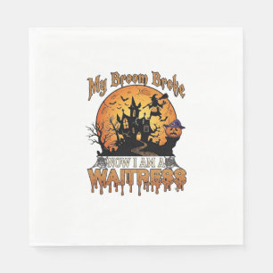 Serviette En Papier Balai Cassé Serveuse Halloween Sorcière Maison Han