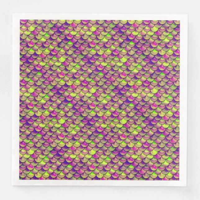 Serviette En Papier Balances violettes et vertes (Devant)