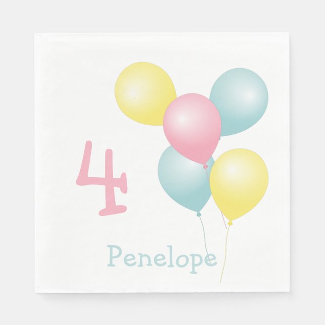 Serviette En Papier Balcons d'anniversaire enfant serviettes (Devant)
