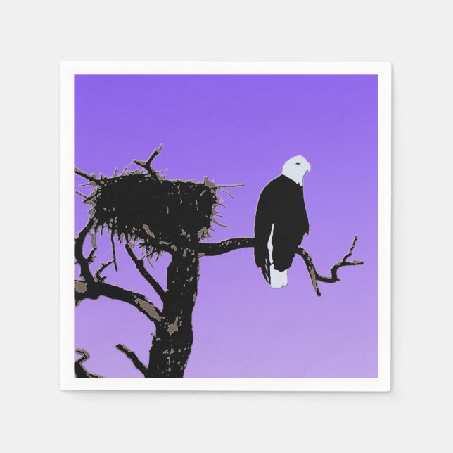Serviette En Papier Bald Eagle at Sunset - Art original de la faune (Devant)