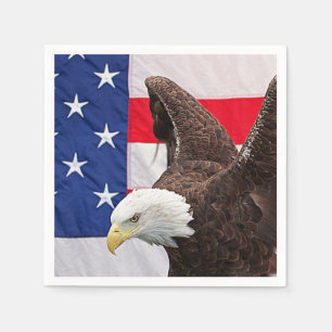Serviette En Papier Bald Eagle avec le drapeau américain