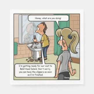 Serviette En Papier Bald Head Island Funny Party Napkins