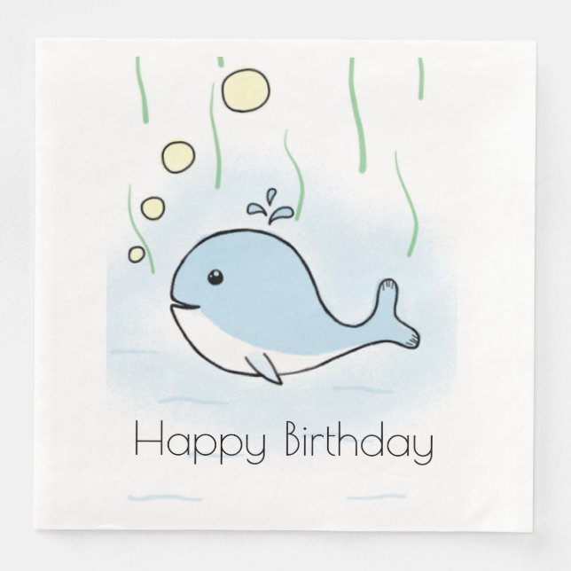Serviette En Papier Baleine (Devant)