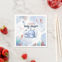 baleine bleue sous baby shower marin