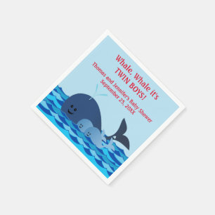 Serviette En Papier Baleine, c'est des serviettes d'un baby shower de