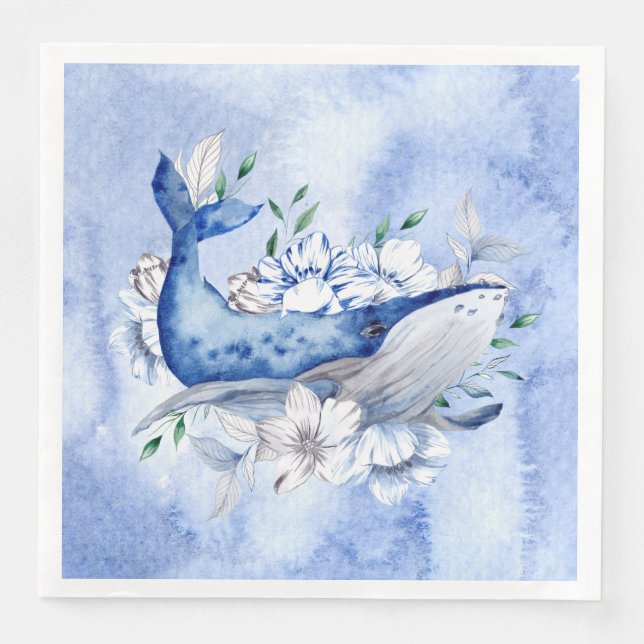 Serviette En Papier Baleine D'Un Temps (Devant)