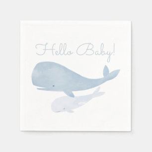 Serviette En Papier Baleine sous le Baby shower marin