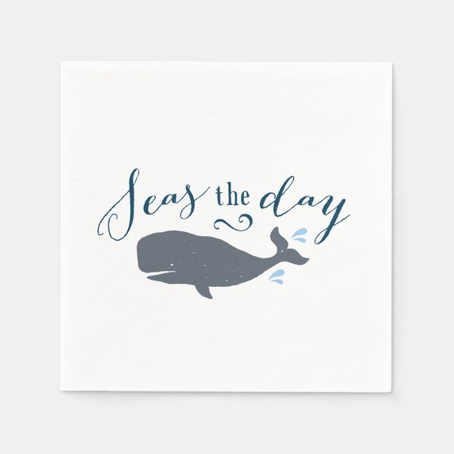 Serviette En Papier Baleine Vintage du jour (Devant)