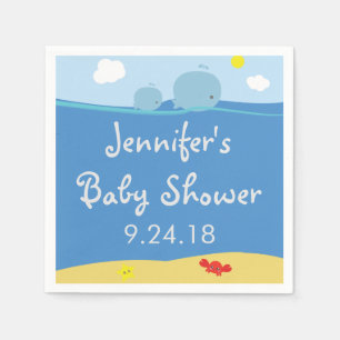 Serviette En Papier Baleines sous les serviettes de baby shower de mer