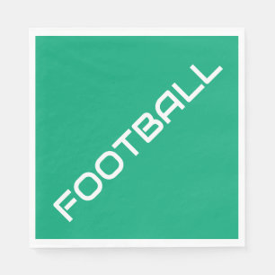 Serviette En Papier BALLE DE FOOTBALL Blanc Texte Vert Bleu Arrière -