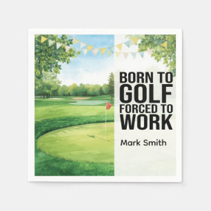 Serviette En Papier Balle de golf avec tee golfeur Né pour le golf Ann