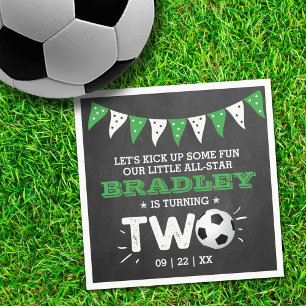 Serviette En Papier Balle de soccer étoile 2e anniversaire