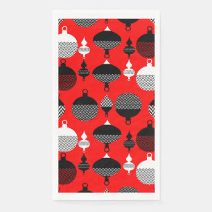Serviette En Papier Balle Décorative De Noël Rouge Et Noir