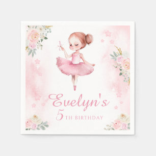 Serviette En Papier Balle rose fille ballerine anniversaire serviettes