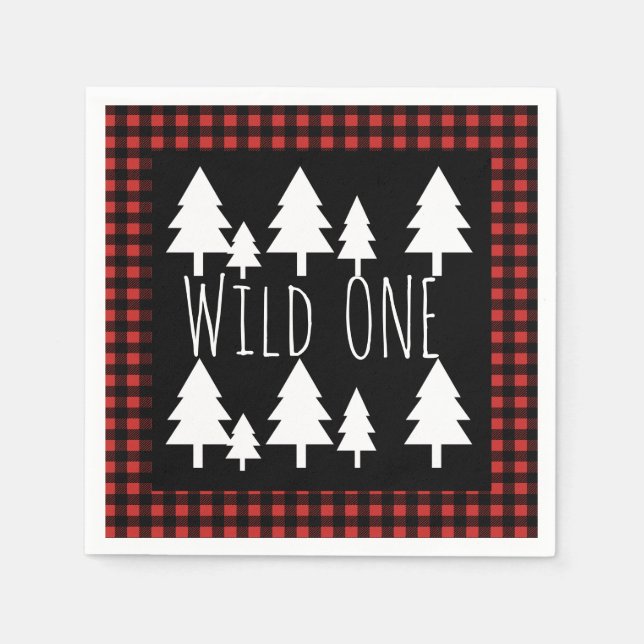 Serviette En Papier Balle sauvage rustique Un Buffle Check Plaid (Devant)