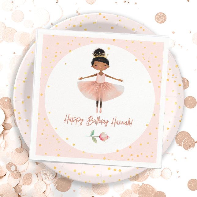 Serviette En Papier Ballerina Ballet rose fille d'anniversaire (Créateur téléchargé)