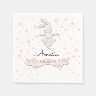 Serviette En Papier Ballerina Bunny rose sucré Premier anniversaire F