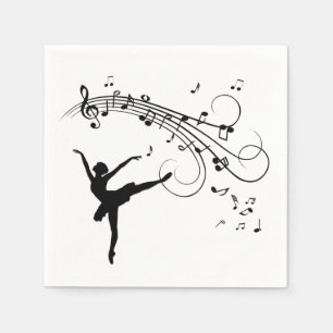 Serviette En Papier Ballerina Dancing and Music Follows