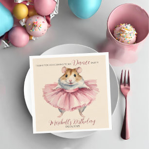 Serviette En Papier Ballerina Hamster Girls Birthday Dance Party