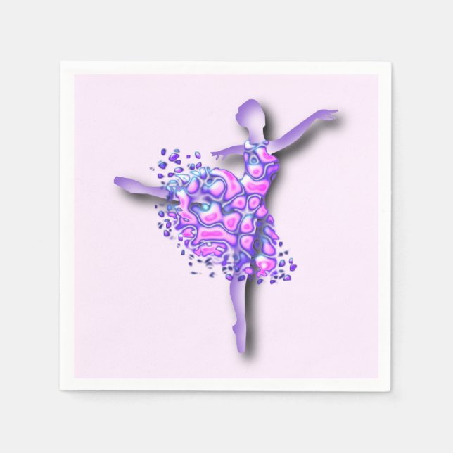Serviette En Papier Ballerina Napkins Danseur de ballet femme (Devant)