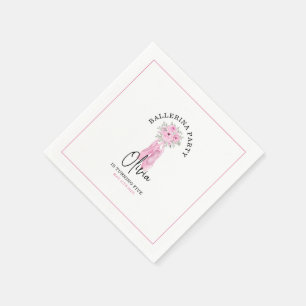 Serviette En Papier Ballerina rose adorable fête d'anniversaire