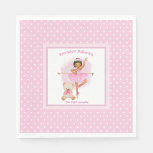 Serviette En Papier Ballerina rose floral blanc pois