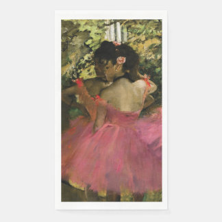 Serviette En Papier Ballerinas en rose par Edgar Degas