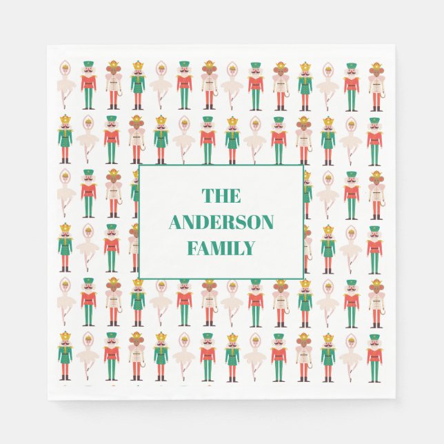 Serviette En Papier Ballerine Casse-Noisette de Noël Festif  (Devant)