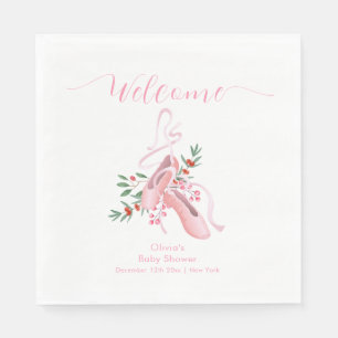 Serviette En Papier Ballerine de l'hiver rose Bienvenue à la baby show