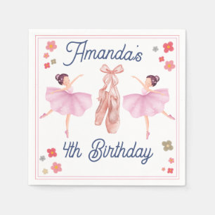 Serviette En Papier Ballet Cute Pastel Ballerina Anniversaire