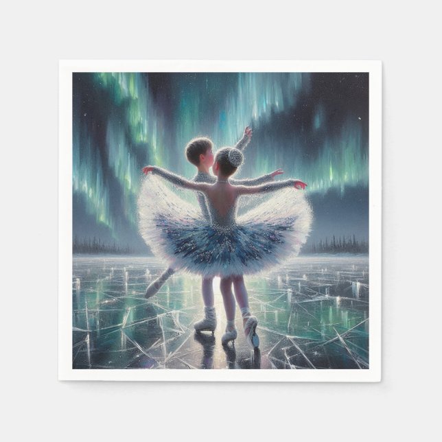 Serviette En Papier Ballet sur glace Aurora (Devant)
