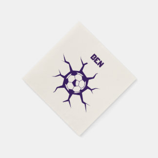 Serviette En Papier Ballon de football dans un mur