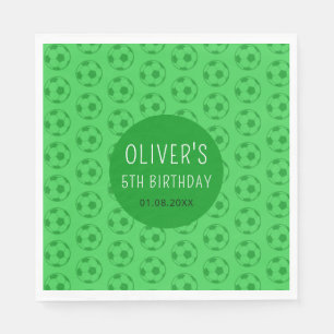 Serviette En Papier Ballon de Football Vert pour Enfants Fête d'Annive
