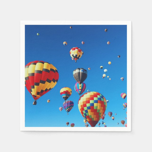 Serviette En Papier Ballons à air chaud Ciel bleu (Devant)