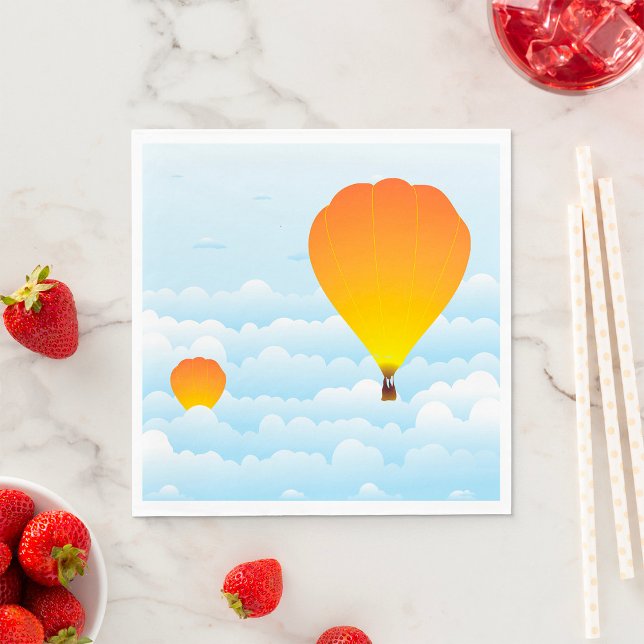 Serviette En Papier Ballons À Air Chaud Dans Les Nuages Serviettes (Créateur téléchargé)