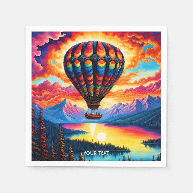 Serviette En Papier Ballons à air chaud Imaginaire mignon (Devant)