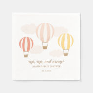Serviette En Papier Ballons à air chaud rose Baby shower fille