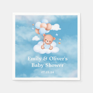 Serviette En Papier Ballons bleu ours bébé adolescent