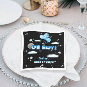 Serviette En Papier Ballons Bleus Cosmique Étoiles mignon Oh Baby show